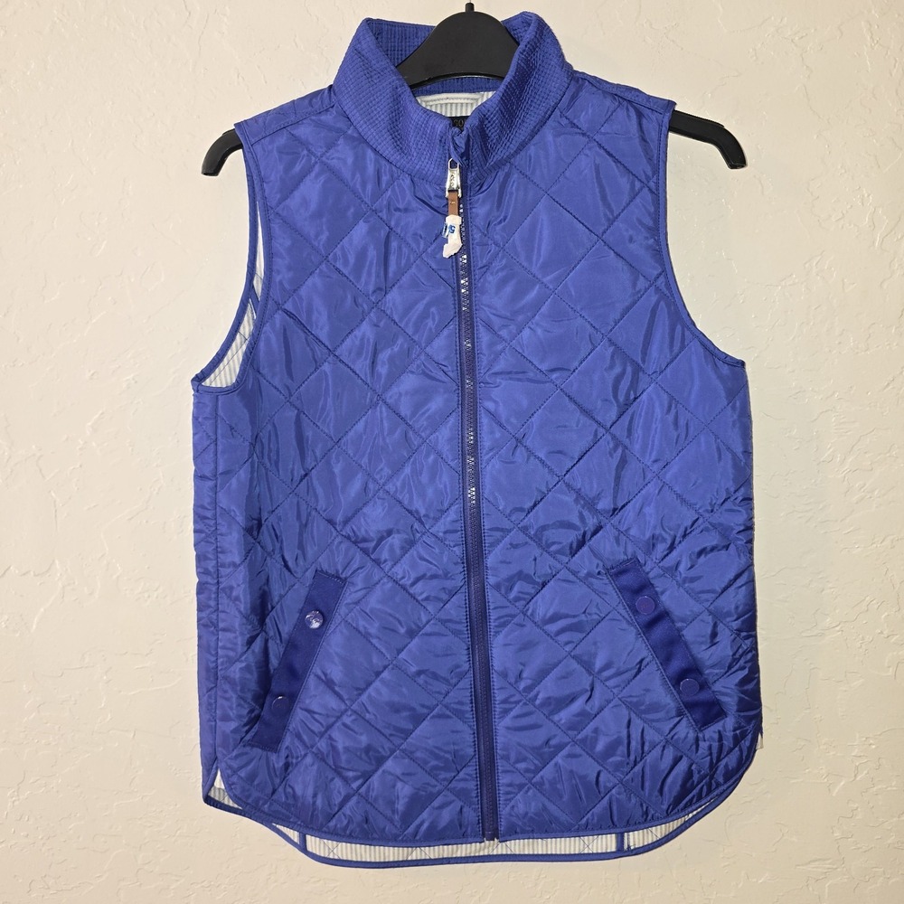 NEW Ralph Lauren Small Polo Golf‎ New England Prep Blue Quilted Vest Jacket